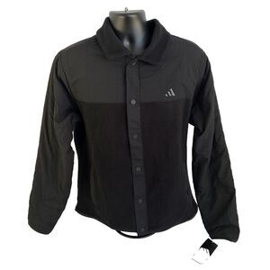 New Mens Adidas Black Shearling Fleece Jacket Size Medium NWT Black Snap